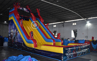 Toboggan gonflable commercial pour enfants, thème Avengers, avec jeux gonflables