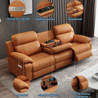 Canapé inclinable électrique moderne en PU pour home cinéma, avec chargeur USB et porte-gobelets, pour salon - Vente en gros