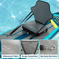 Coussin de dossier en tissu imperméable avec compartiment de rangement, boucle métallique, sangles réglables pour siège de SUP, canoë, planche à pagaie, kayak