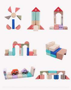 Set di 115 Pezzi per Costruire una Casa dell'Amicizia, Blocchi Impilabili Fai-da-Te per Bambini, Giocattoli Educativi in Legno - Product Image 3