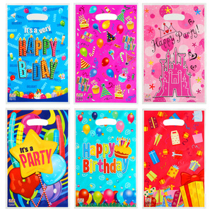 Confezione da 10 Sacchetti Regalo per Feste di <span class=keywords><strong>Compleanno</strong></span> e Laurea per Bambini, Tema <span class=keywords><strong>Compleanno</strong></span>, Riciclabili, Rettangolari, con Disegni Cartoon, Portatili in Plastica - Product Image 5