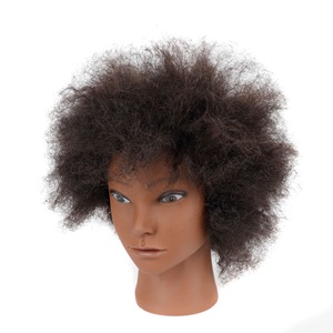 Tête d'enseignement de vrais cheveux moule de tête de <span class=keywords><strong>perruque</strong></span> Afro femelle africaine, moule de tête de cheveux bouclés moelleux femelle noire - Product Image 3