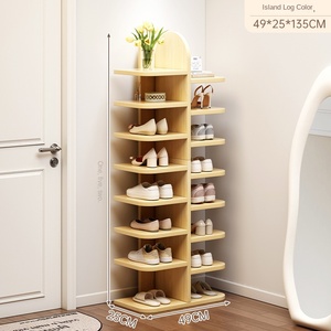 Zapatero de Madera Maciza de Diseño Moderno, Multicapa, Ajustable, Ahorra Espacio, Mueble de Almacenamiento para Hogar u Oficina, con Puerta Metálica - Product Image 6