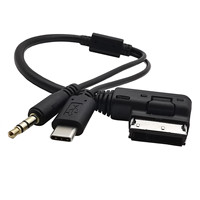 0.3m Câble Auxiliaire pour Audi AMI MDI MMI 4F0051510G USB Audio MP3 music interface Adaptateur pour Voiture et Volkswagen