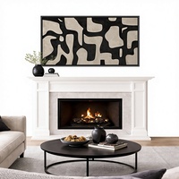 Ensemble d'art mural sur toile abstrait géométrique moderne au design minimaliste, cadre en métal noir, 2 pièces, 60x90cm, décoration de salon à suspendre