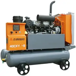 Chinese supplier small mobile diesel screw engine compressor mining