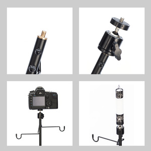 Hot Hàn Quốc Nhật Bản thị trường khác cắm trại & đi bộ đường dài bánh nhôm có thể điều chỉnh gấp kim loại LED giữ đèn đèn đèn lồng đứng cực - Product Image 2