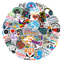 50 Autocollants Vinyle Imperméables Graffiti Musique Inspirante pour Guitare, Skateboard, Ordinateur Portable – Décoratifs, Amovibles et Imprimés en Couleur