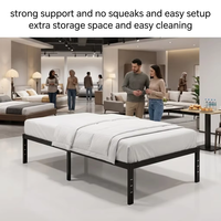 Cadre de lit pliable de haute qualité en fer, support solide et sans rayons, montage facile, lit modulaire en fer forgé