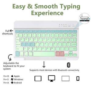 Clavier Bluetooth magnétique détachable en PU à bas prix, étui clavier en cuir pour tablette PC 11,6 pouces pour iPad/tablette - Product Image 4