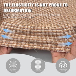 قماش ملون تم فحصه بالمتر المربع الواحد مع لمعان معدني متوفر في المخزن من قماش التوييد المحبوك - Product Image 3