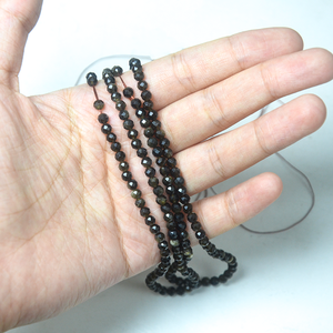 Cuentas de obsidiana de brillo dorado RTS de 4mm para collar de pulsera, cuentas de oro negro brillante, pequeña cantidad al por mayor - Product Image 4