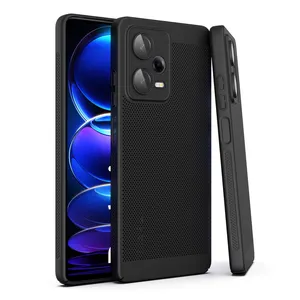 Fit Summer Mesh Heat Sink Hot Dissipation Net Cell Phone Case Full Coverage PC Manufacture Ultra Thin Slim for Redmi Note 12 Pro