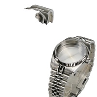 Boîtier de montre pour femme en acier inoxydable 316L de 36 mm compatible avec les mouvements NH34 NH35 NH36 avec verre saphir plat et lunette concave