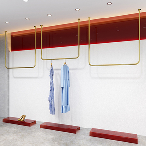 Porte-vêtements en acier inoxydable en gros, présentoirs de plafond en métal doré pour vêtements, pour boutiques et magasins de robes de marié<span class=keywords><strong>e</strong></span> - Product Image 4