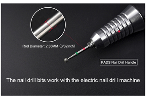 Fraise à ongles en acier inoxydable en forme de boule, diamantée, tige de 3/32 po, grain M/F/C, pour éliminer les cuticules, pour usage en salon de manucure - Product Image 5