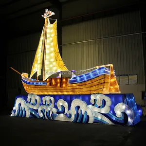 8 Meters The Zigong Supplier Waterproof Chine Electric Silk Surface Large Boat Vessel Ship Traditional Chinese Lantern Show