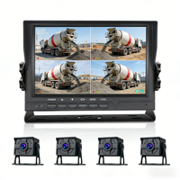 Caméra de tableau de bord 4 canaux 8 pouces IPS pour camionnette et camion de pompiers avec enregistreur vidéo, vision arrière, surveillance de stationnement 24h/24 et prise en charge de carte SD