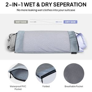 Sacs de compression pour valises, lot de 4, organiseurs de bagages pour voyage, accessoires de voyage extensibles, légers, économiseurs d'espace - Product Image 6