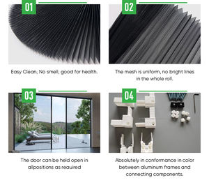 Suministro puntual Anticorrosión Durable Tamaño personalizado Pantalla de poliéster plegable <span class=keywords><strong>Mosquitera</strong></span> Malla plisada Puerta Ventanas - Product Image 5