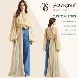 Elegante Camicetta Rossa Asimmetrica in Chiffon con Strascico, Senza Maniche, a Collo Alto, <span class=keywords><strong>da</strong></span> Donna, per Serate Formali e Feste, Ideale per Invitate a Matrimoni - Vendita all'Ingrosso - Product Image 1