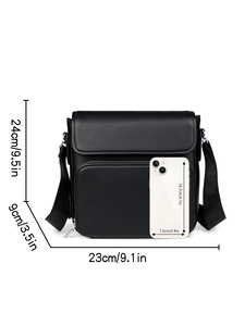 Professional Men's Summer Lightweight Waterproof PU Leather Modern Fashion Cosmetic <b>Bag</b> Shoulder Strap for Daily - Product Image 3