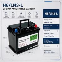 Batterie de démarrage automobile LiFePO4 12V 70Ah OEM H6/LN3-L 1000CCA à décharge profonde pour véhicules Start-Stop – Vente directe usine