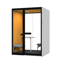 Cabine de réunion insonorisée moderne Comine pour deux personnes avec conception acoustique face à face pour bureau, hôtel, entrepôt et école