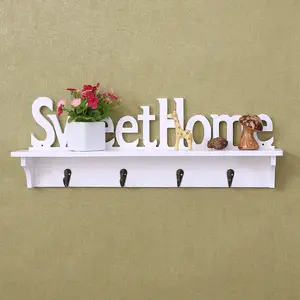 Suporte de parede decorativo doce branco, para sala de estar, porta-chaves, prateleira, decorativo, para quarto e parede