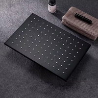 FEIDU Moderne Pommeau de Douche Carré Noir en Acier Inoxydable 10/12 Pouces à Jet Pluie Économiseur d'Eau avec Fixation Murale