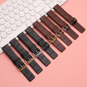 <span class=keywords><strong>Bracelet</strong></span> en <span class=keywords><strong>cuir</strong></span> confortable et durable à motif crocodile et bambou avec fermoir papillon intégral pour montres connectées - Product Image 4