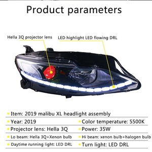 Car Led Headlight for 2019 Chevrolet-Malibu-XL Headlight Assembly With Xenon Light Source Led Drl Devil Eyes for LHD Type Car - Product Image 5