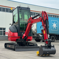 Mini-excavatrice compacte de jardin neuve de 3,5 tonnes avec moteur Kubota Euro 5, livraison gratuite, certifiée CE/EPA, petite excavatrice sur chenilles