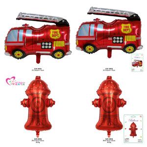 Ensemble de ballons en aluminium en forme de camion de pompiers de dessin animé, décorations pour fête d'anniversaire - Product Image 2