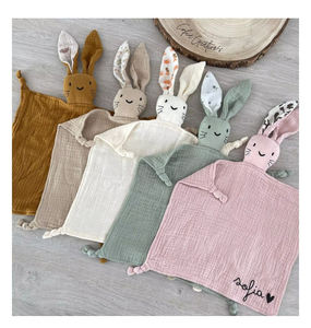 Manta de Seguridad Orgánica y Ecológica al por Mayor con Forma de Animales Lindos como León, Conejo, Estrella y Luna, Manta de Muselina de Algodón para Calmar la Dentición del Bebé - Product Image 1