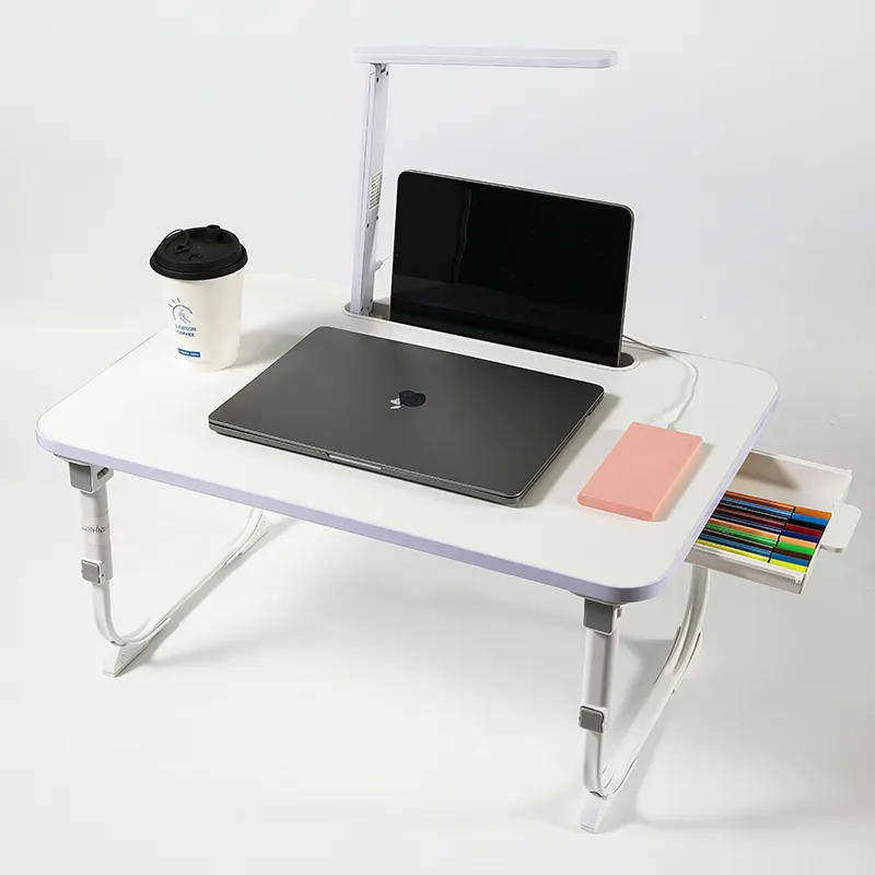 Lit Petit bureau d'ordinateur Chambre à coucher paresseuse Table de chevet pliante Maison Dortoir Minimaliste Ordinateur Étude Table d'ordinateur portable