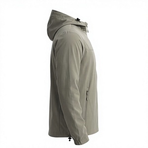 Veste coupe-vent à capuche pour homme avec logo personnalisé, fermeture éclair intégrale, imperméable, idéale pour la randonnée, produit unique pour homme. - Product Image 4