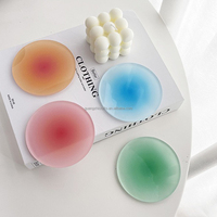Sous-verre décoratif rond en acrylique de couleur dégradée