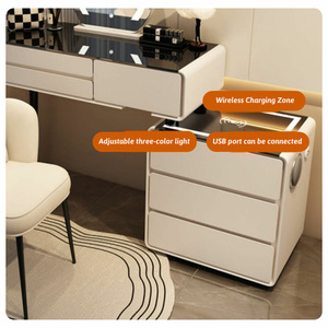 Coiffeuse Princesse Intelligente Multifonction Convertible pour Chambre à Coucher avec Chargement Sans Fil et Miroir LED, Vente en Gros à Bas Prix - Product Image 6