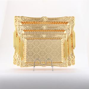 Plateau de service rectangulaire en métal design traditionnel - Product Image 6