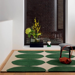 Tùy Chỉnh 13Mm Dày Nguyên Liệu Lụa Tay Tufted Mô Hình Hình Học Màu Xanh Lá Cây Hiện Đại Phong Cách Thảm Cho Phòng Ngủ Nhà Đơn Giản Thanh Lịch - Product Image 3