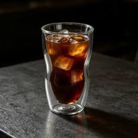Tasses en verre borosilicate haut de gamme personnalisées faites à la main, fines, torsadées, à double paroi, pour café, latte, expresso