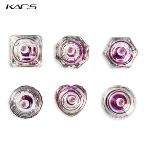 KADS - Juego de 6 Recipientes de Cristal Coloridos para Polvo Acrílico, con Tapa, Tipo Perfume, para Salón de Uñas y Manicura - Product Image 3
