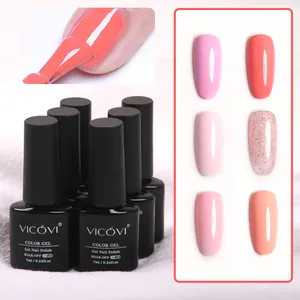 Gel seri merah muda uv ongle professionnel warna campuran vernis permanen soak off uv gel membuat merek Anda sendiri cat kuku gel set