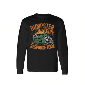 T-shirt à manches longues Dumpster Fire Response Team Raccoon Meme Humor - Product Image 2