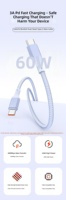 Câble USB-C tressé en nylon de haute qualité 60W OEM en gros, charge rapide 3A, câble de données PD pour téléphone, tablette et ordinateur portable Xiaomi