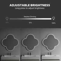 Miroirs de salle de bain sur mesure de forme irrégulière pour hôtel, avec éclairage LED mural à intensité variable en continu 3000K-6500K