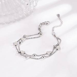 Hypoallergenic Heart Chain Bangle Bracelet Xmas Birthday Jewelry Gift Adjustable Multilayer Beads Bracelets <strong>for</strong> Women <strong>Mum</strong> Her - Product Image 5