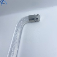 Poignées de porte en acier inoxydable de luxe en gros, type tube en cristal, porte en verre, Austin, nouvelles poignées de porte en forme de L transparentes argentées