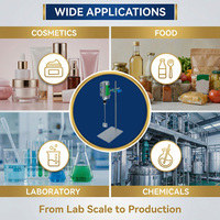 Agitador de Laboratorio Eléctrico Digital AM200S-H 200W 30L SS316 para Mezclar Crema, Loción, Champú, Cosméticos y Líquidos Químicos